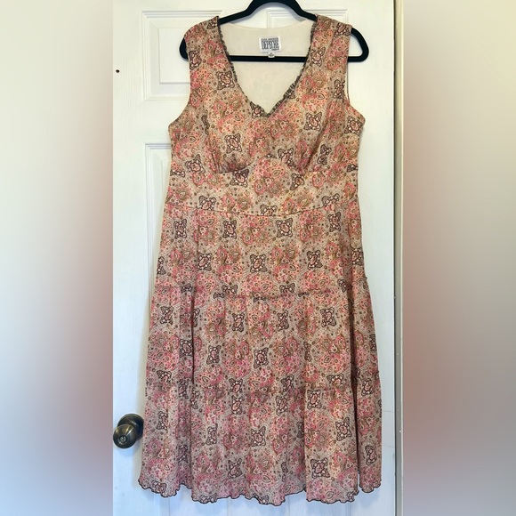 Yves Cossette Depeche Mode floral vintage dress Sz 16 - Picture 1 of 14